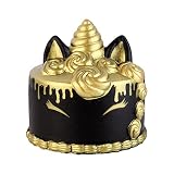 Anboor 4.3 Inches Squishies Unicorn Cake Mousse Kawaii Slow Rising Scented Squishies Kids Toy for Gift Collection Black