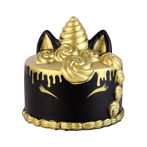 Anboor 4.3 Inches Squishies Unicorn Cake Mousse Kawaii Slow Rising Scented Squishies Kids Toy for Gift Collection Black