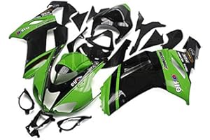 HUTAO Fairings for ZX6R ZX-6R 636 2007 2008 ZX6R 636 07 08 Motorcycle Injection ABS Plastic Frames Fairing Kit Set (Green Bla