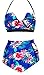 LA PLAGE Women's Colorful High Waist Vintage Push Up Padded Bra swimwear