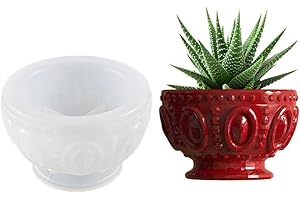 ANKTILY Silicone Concrete Flower Pots Molds, Silicone Planter Cement Clay Molds Resin Round Bowl Moulds Candle Soap Making Moulds