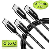 BrexLink Type C to Type C Cable (6.6ft) Fast Charge USB C to USB C Cable Compatible Google Pixel 2,Pixel 2XL,Pixel 3,Pixel 3XL,Pixel 3a,Pixel 3a XL(Black) (Straight Angle, Black -2)
