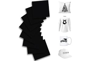 KASYU Transfer Sheets for Cricut Mug Press, 8Pcs 12x11.8Inch Solid Black Sublimation Transfer Paper