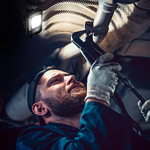 Linterna de Trabajo LED Recargable, 400 lúmenes Mini Multifunción luz Mecánica Magnética Lámpara de Portátil Linternas Pequeñas para Hogar/Automóviles/Camping de Iluminación [Clase Energética A++]
