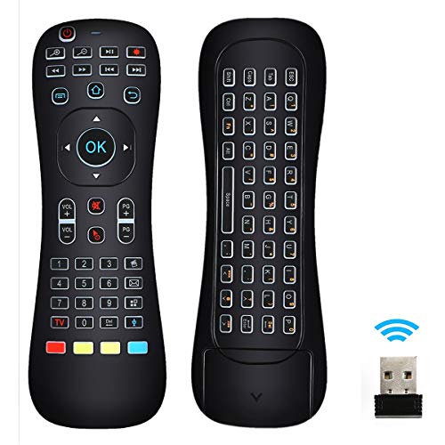 Linkstyle Updated Air Mouse Backlit, 2.4G Wireless Android Kodi Remote Mini Keyboard Infrared Learning Voice Input for Android TV Box Xbox PC Pad Raspberry Pi 3 Android Windows Mac OS Linux