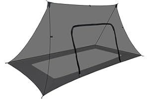 Onewind Camping Mosquito Net for Cot, Shelter Bugnet Camping Screen Room Ultralight No-See-Um Breathable Mesh Bugnet Mosquito Netting with Double Sided Zipper, Black