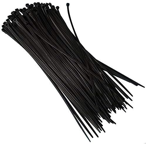 YOFASEN Black Cable Ties 300mm - Nylon Self Locking Cable Zip Ties - Premium Cable Straps 100pcs, Black(100pcs)