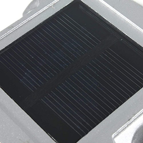 Solar Deck Light with 6 LED Lamp, IP68 Waterproof Road Driveway Pathway Light Casting Aluminum, Outdoor Wireless Path Warning Lights for Fence Patio Stud Yard Home Driveway Stairs Step Garden(Green)