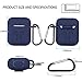 Airpods Accessories Set, OEAGO Airpods Case Protective Silicone Cover and Skin with [Keychain] [Airpods Strap] [Earhooks] [Travel Carrying Box Case] for Apple Airpod Charging Case - Midnight Blue