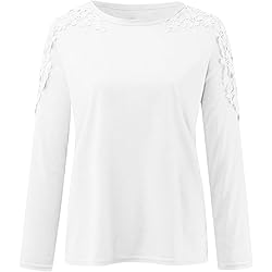 iPOGP Women's Round Neck Solid Color Hollow