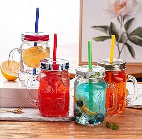 frosty jar with straw