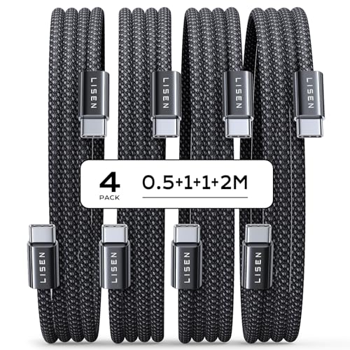 LISEN 60W USB C Kabel, [4er Pack, 0,5M 1M 1M 2M] USB C auf... en promo sur Amazon