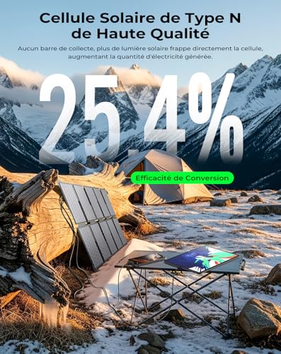 BigBlue Portable Solar Charger 35W with Fast Charging USB-A and PD 25W USB-C for Camping and Hiking, 0.7kg, IP68 Waterproof, Foldable Solar Charger for iPhone/Android, iPad, Powerbank