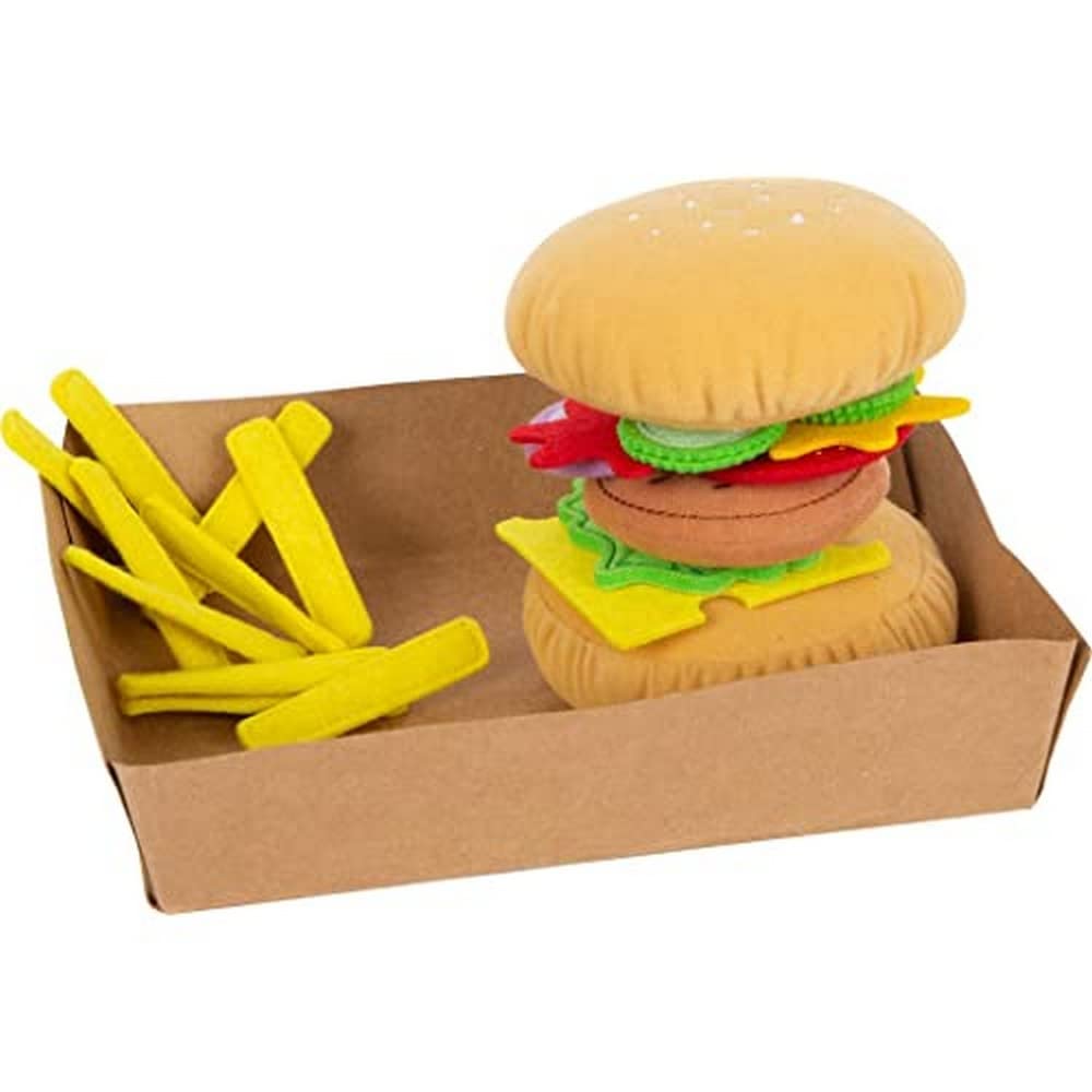 Small Foot 11686 Fabric Hamburger with Chips, toy foodstuffs set for play stores