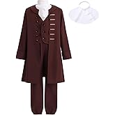 IBTOM CASTLE Washington Costume Boys Kids Colonial Boy Costume California Costumes for Boys Halloween Cosplay Fancy Uniform