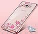 Samsung Galaxy J7 Case,Inspirationc [Secret Garden] Rose Gold and Pink TPU Plating Clear Shiny Cover Series for Samsung Galaxy J7 2016--Swarovski