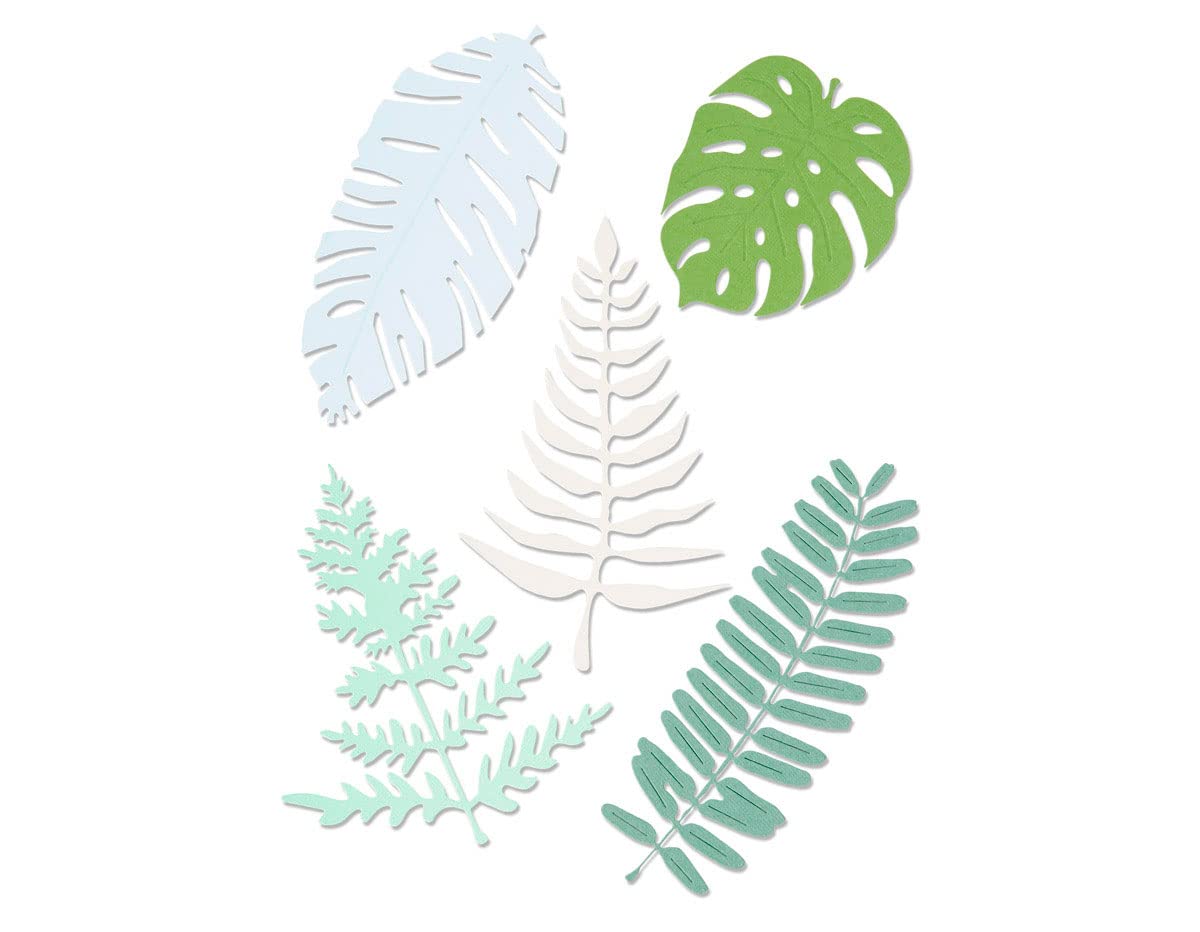 Sizzix Thinlits Plus Die Set 5 Pack 664402 Large Tropicals by Jenna Rushforth, Mulitcolour, One Size