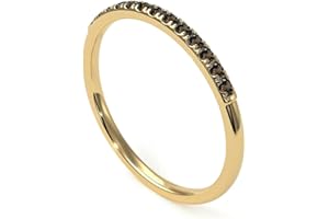 Gemsonclick Choose Your Color Gemstone Eternity Stacking Engagement Ring Gold Plated Vintage Style Promise Band Round Cut Birthstone Ring Gift Jewelery for Women Girls Size 4,5,6,7,9,11,12