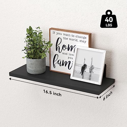 WOPITUES Floating Shelves Set Of 6, Wood Floating Shelves Wall Mounted