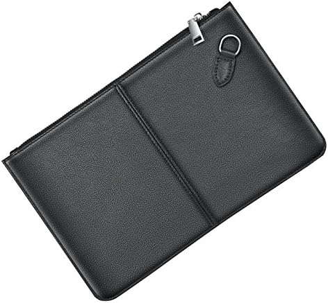 Men's Business Leather Clutch Wallet Card Holder Handbag Bags (Black)