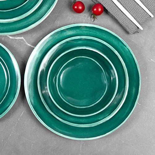 Melamine Dinnerware Set 12pcs Dishes Dinnerware Set for 4, Indoor and