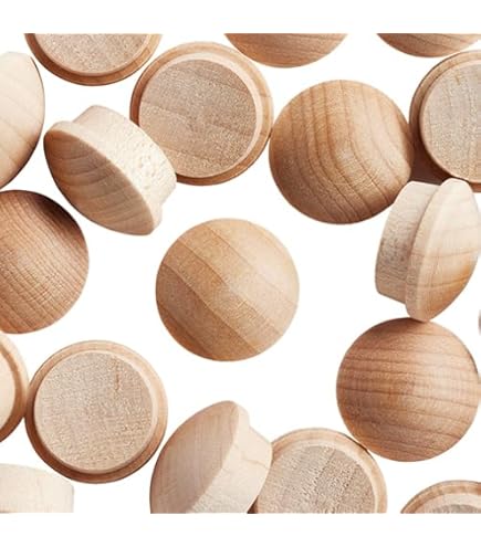 Birch Screw Hole Button Plugs - 3/4" Diameter, Pack Of ~50, Mushroom Head Design For Woodworking & Furniture