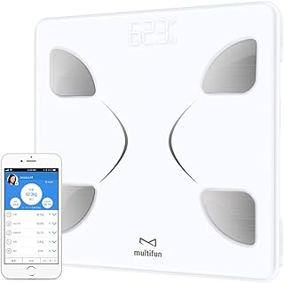 Körperfettwaage,Multifun Bluetooth Personenwaage mit App，Babymodus digital waage mit körperfett,Körperanalysewaage,Körperwaage für iOS&amp;Android, max 180kg
