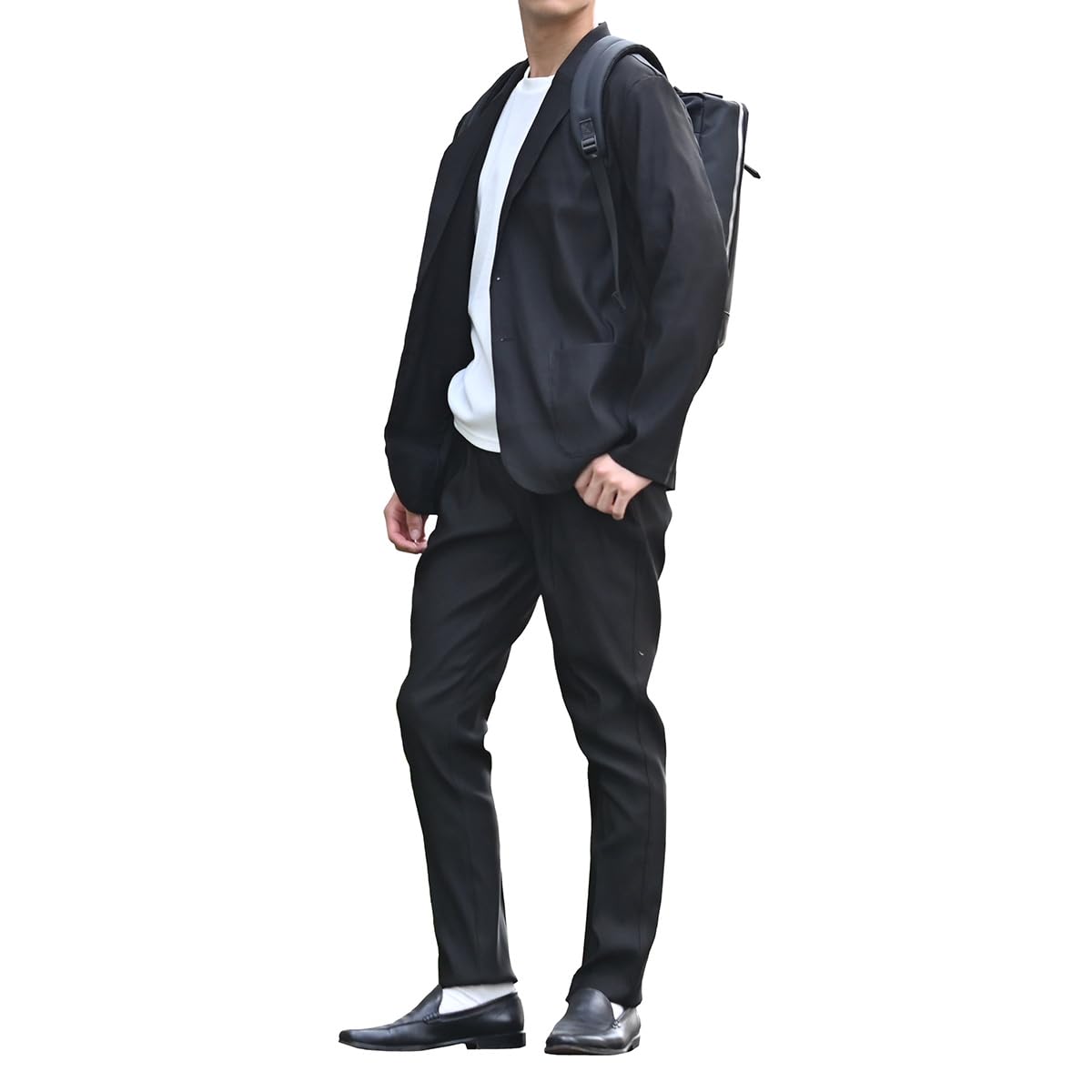 EVOLUTION JE PENSE DONC JE SUIS ストレッチ ツイルセットアップ M ブラックの商品画像