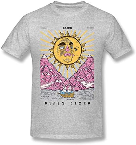 JamieBrown Men's Poster for Biffy Clyro Leisure T-Shirt Gray with Short Sleeve