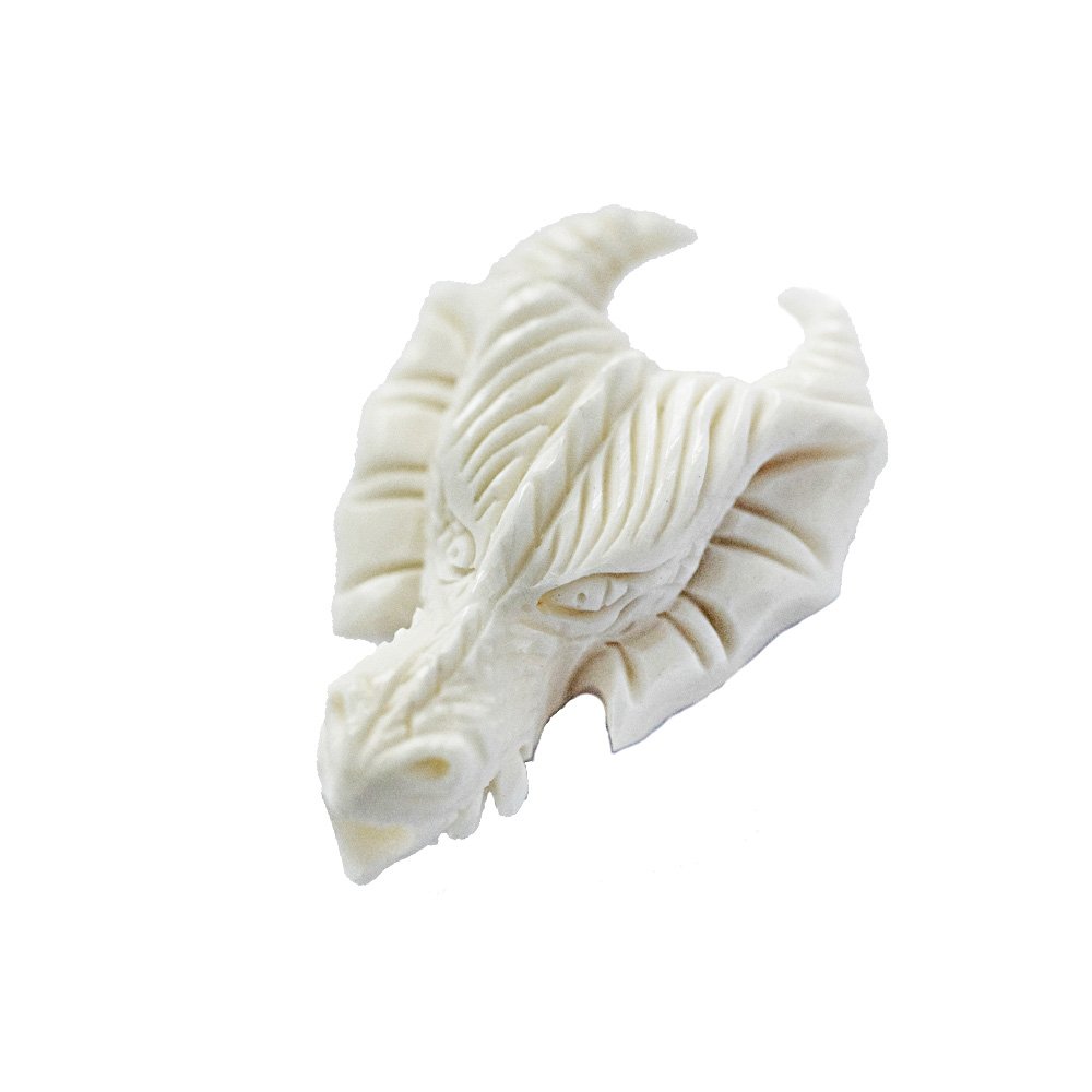 NKlaus hair jewellery beard bead Drago dragon head bone curl bead 6991