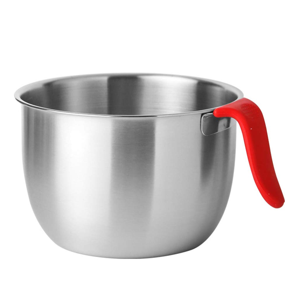 UPKOCH Stainless Steel, Plastic Mixing Bowl with Handle, 1 Bowl, Silver