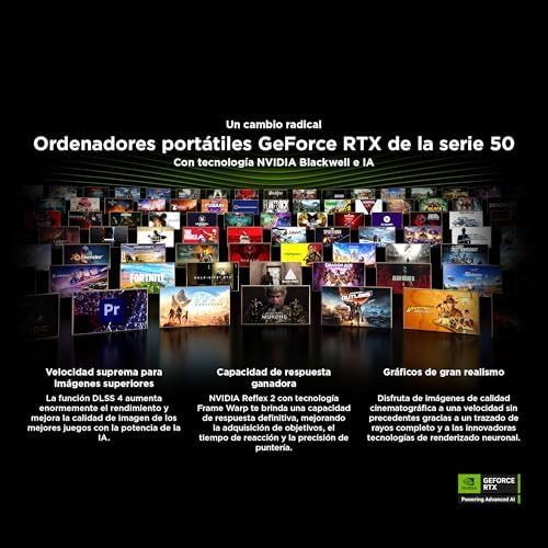 OMEN 16-am0035ns - Ordenador portátil Gaming 16" 2K (Intel Core i9-14900HX, 32GB RAM, 1TB SSD, NVIDIA Geforce RTX 5070, FreeDos) Negro - Teclado QWERTY Español