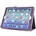 i-BLASON Apple iPad Air/iPad 5 Auto Wake/Sleep Smart Cover Leather Case (Elastic Hand Strap, Multi-Angle, Card Holder) with Bonus Stylus (Multi-Color to Choose from) 3 Year Warranty (Purple)