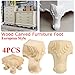 Jeteven Wooden Furniture Legs Solid Wood Carved Sofa/Chair/Table/Wardrobe/Loveseat Feet for Home Decor 4 x Furniture Legs 5x5x10cm