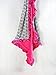 Black White Small Zebra Hot Pink Dots Minky Baby Blanket