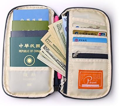 ThunderStar Multi-function Travel Passport Credit Id Card Holder Cash Organizer Pouch Documents Ticket Receipt Bill Storage Bag Handbag Pencil Penball Stationery Tool Case Wallet (Green)