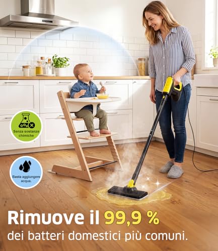 PEXCHO Steam Mop with Portable Cleaner 1500 W, Removable Tank