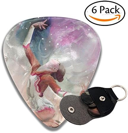 Celluloid Guitar Picks, Calisthenics Girl Plectrums 6 Pack For Guitar Bass 0.46mm, 0.71mm, 0.96mm Optional