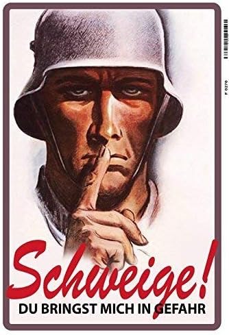 Nostalgische Welten Andreas Schmidt Schweiger German Soldier Tin Sign Metal Shield Shield Arched Metal Tin Sign 20 x 30 CM