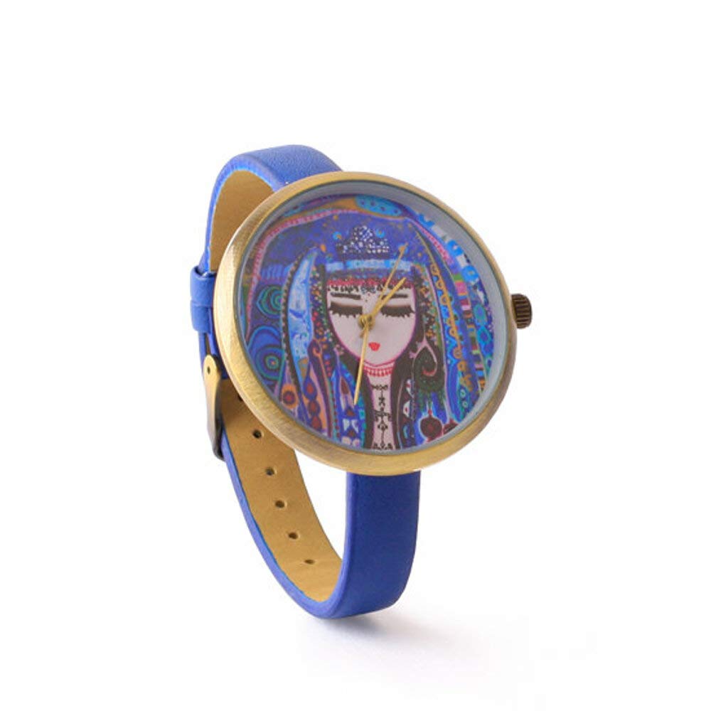 BiggDesignEvil Eye Women's Multi Color Dial Leather Band Watch
