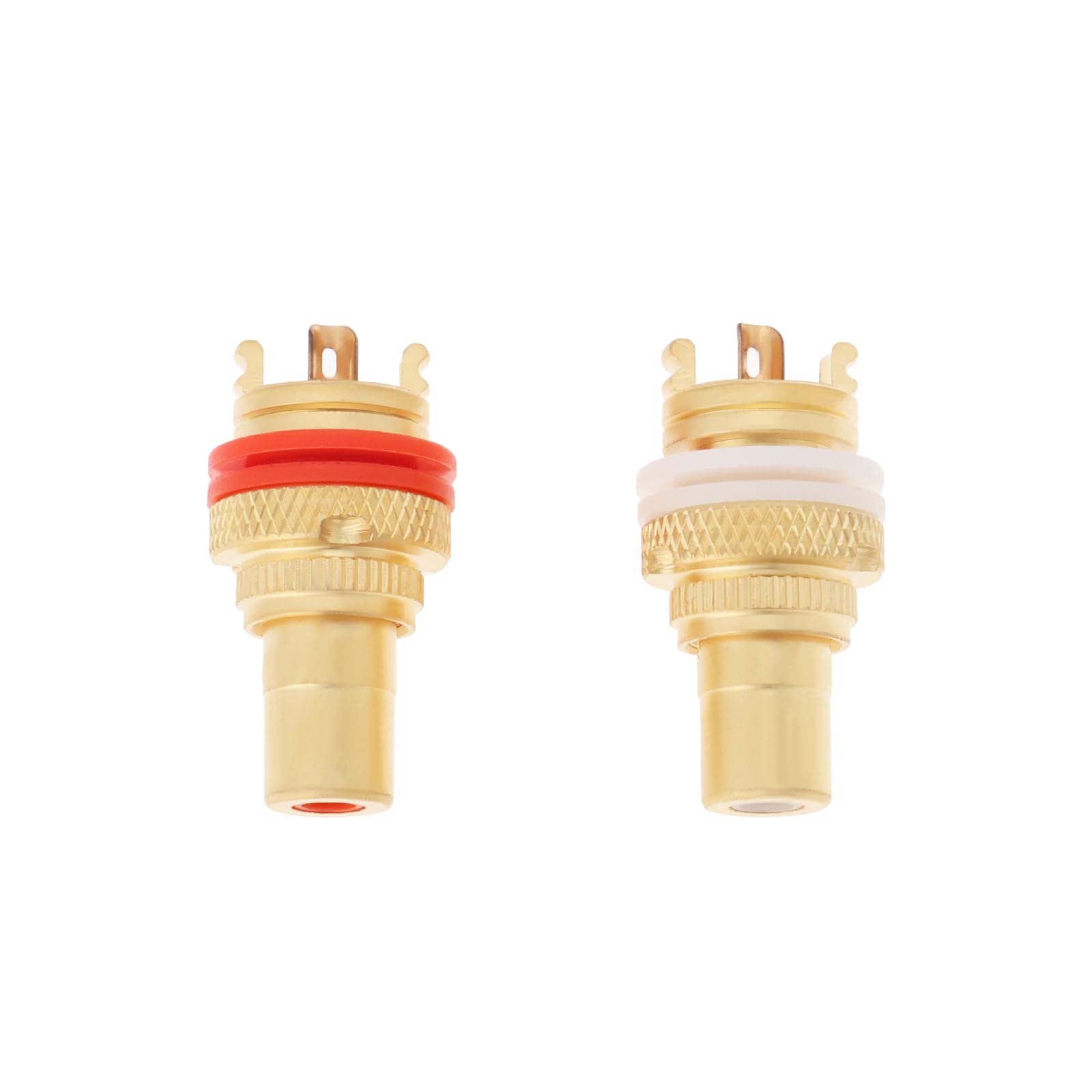 Create idea 2Pcs Gold Plated Copper with Fast Conduction Rate Balanced and Transparent RCA Female Audio Amplifier Lotus Socket AV Audio Terminal Audio Connector