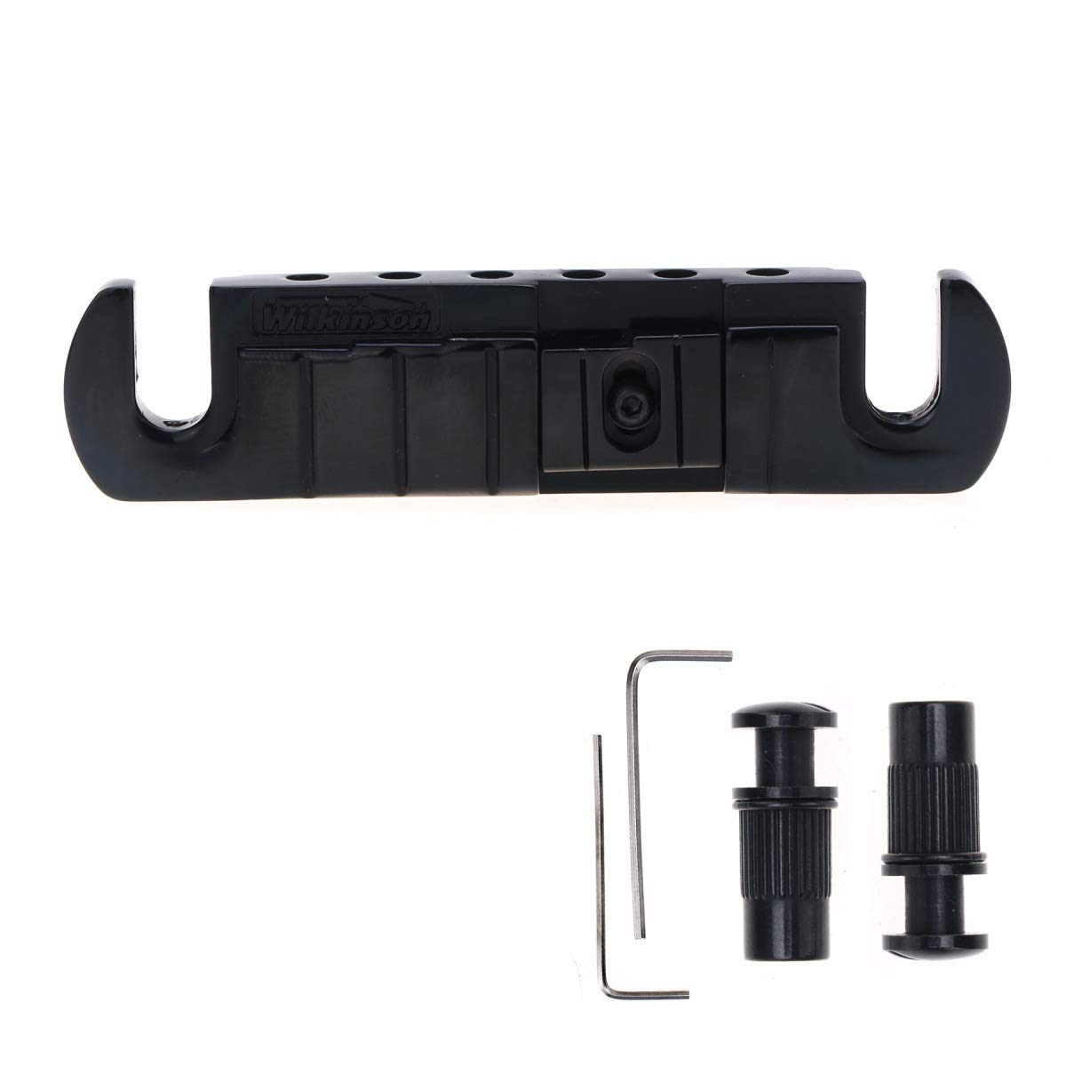 Wilkinson GTB Adjustable Intonated Wraparound Bridge Tailpiece for Les Paul Style Electric Guitar, Black