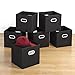 Housen Solutions Storage Bins - Collapsible Storage Cube Organizer, Nonwoven Basket Container Fabric Drawers Set of 6, Black 12”, Dual Plastic Handles