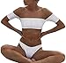 Off-the-shoulder Striped Bikini Swimsuit