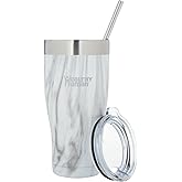 Healthy Human Stainless Steel Tumbler with Straw & Lid | Splash Proof Insulated Travel Cup | Eco-Friendly Coffee Tumblers | Water Cups with Straws Cleaner and Splash Proof Lids (32oz, Stone White)