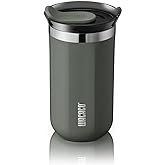WACACO Octaroma Lungo Vacuum Insulated Coffee Mug, Double-wall Stainless Steel Travel Tumbler With Drinking Lid, 10 fl oz(300ml), Dim Grey