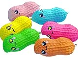 COCOTINA 1Pc Cute Squishy Peanut Charms Key Bag Cell Phone Straps Slow Rising Stress Relief Squeezing Toy Random Color