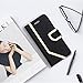FYY Leather Case with Mirror for Samsung Galaxy S9 Plus, Leather Wallet Flip Folio Case with Mirror and Wrist Strap for Samsung Galaxy S9 Plus Black