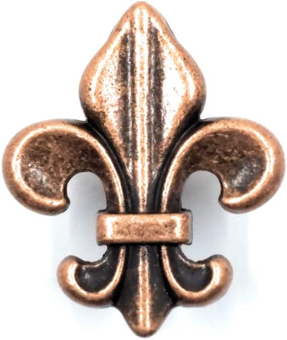 Fleur De Lis Drawer Knob Pull Set of 8 Copper Finish