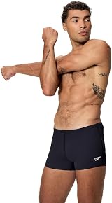 Speedo Endurance+ Aquashort Men Swimming Trunks Chlorine Resistant 38 Black view 2